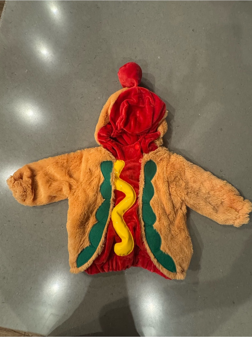Target Plush Hot Dog Costume Jacket in Red, Tan & Green